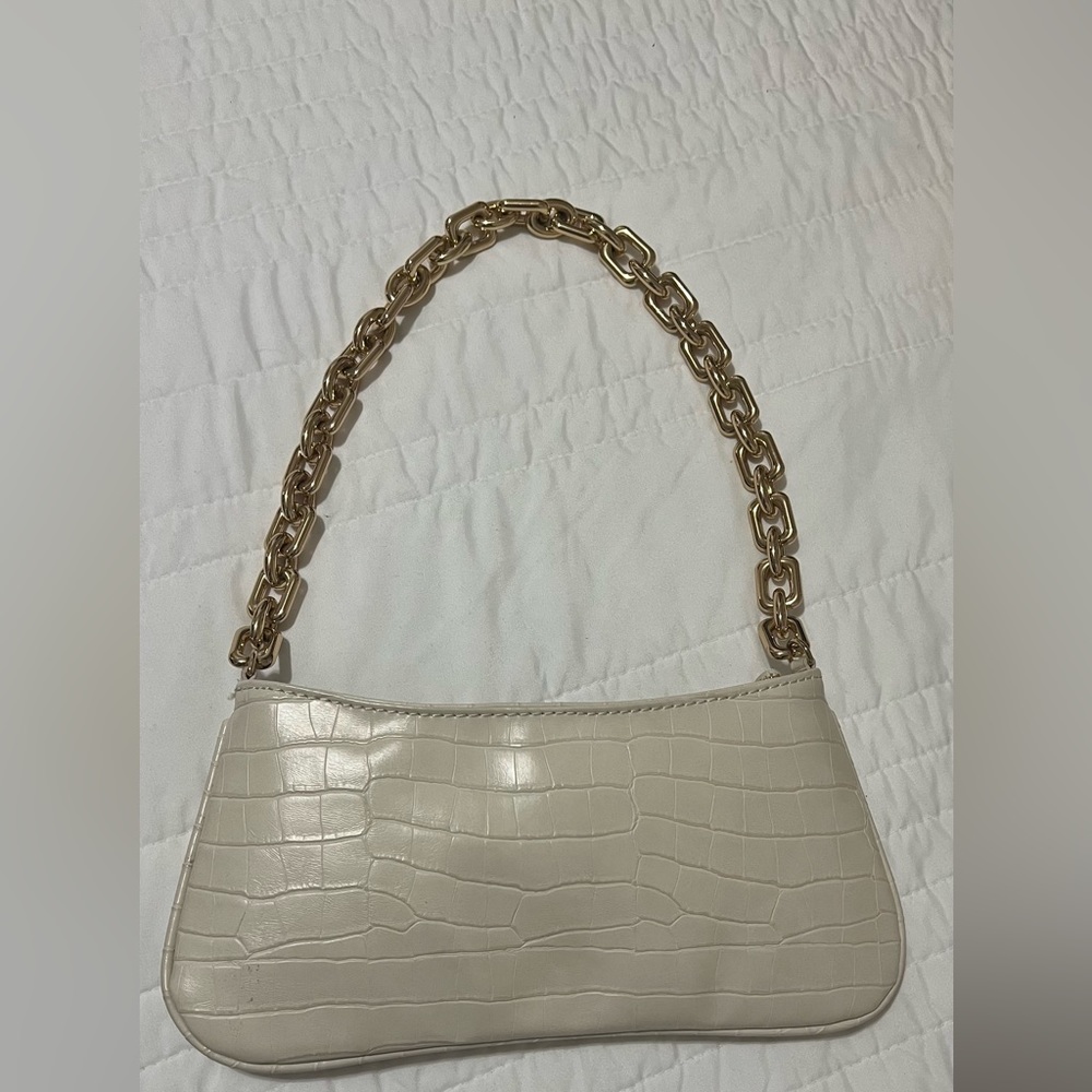 ZARA chain Strap Croc Animal Embossed Shoulder Bag